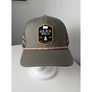 Glen‎ Mills Golf Course Hat Activewear Mens SnapBack Cap Mesh Pennsylvania